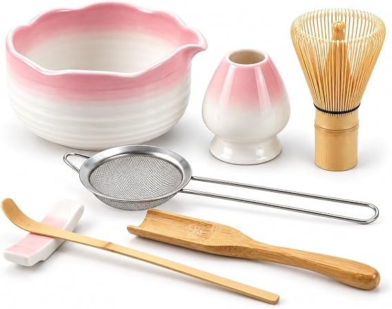 Valkyrie 7 Parça Matcha Seti Chasen Çırpıcı Chawan Kase Chashaku Kaşık Süzgeç ve Stand