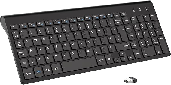 cimetech EasyTyping Wireless Keyboard for Laptop, Silent Compact USB Computer Keyboards for PC, Laptop, Desktop and Windows 10/8/7/XP - Black