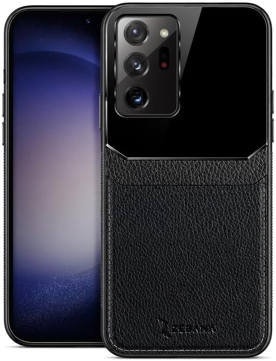 Zebana Samsung Galaxy Note 20 Ultra ile Uyumlu Kılıf Zebana Lens Deri Kılıf Siyah