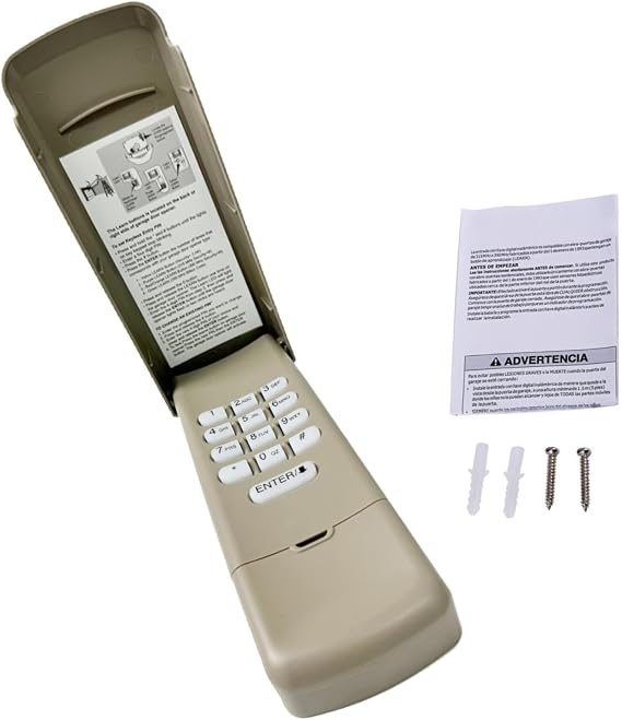 Wireless Garage Door Opener Keypad Compatible with Chamberlain 740CB 750CB 756CB 850CB 853CB, Liftmaster, and Sears Craftsman Garage Door Openers - 3 Channel Keyless Entry with