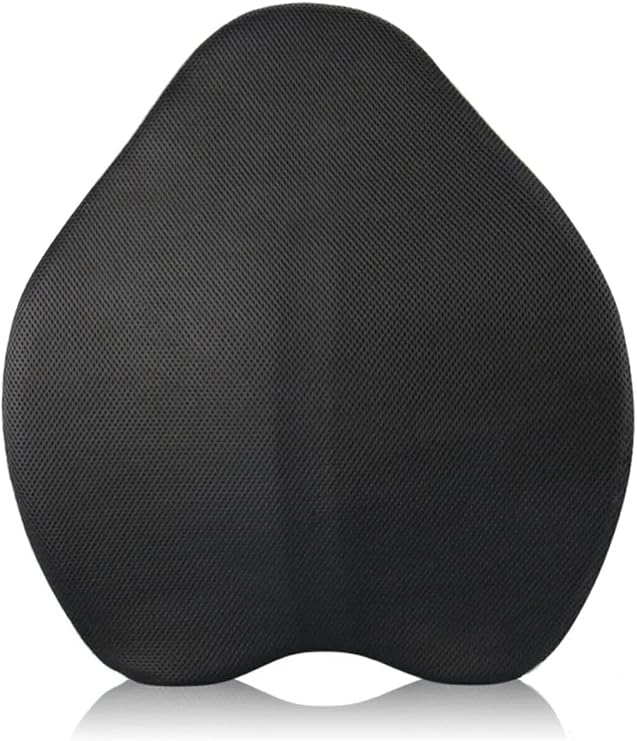 Visco Bel ve Sırt Destek Yastığı – Ortopedik Visco Malzeme, Fermuarlı Yıkanabilir Kılıf, Ofis, Ev, Araba Kullanımı için, Siyah, 50x42x9,5-3 cm