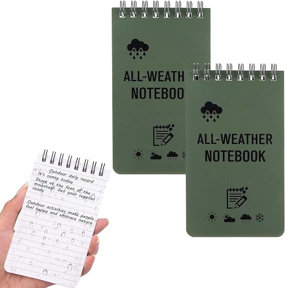 2 Pack Water Proof Notepad with Lined Waterproof All Weather for Outdoor