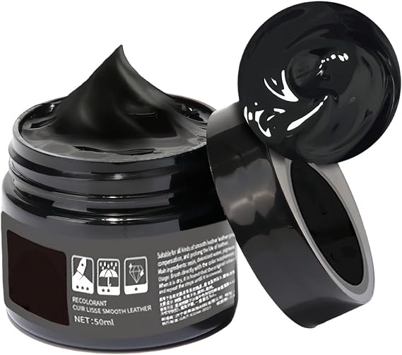 Black Leather Sofa Restorer&Recolouring Balm,Leather Dye for Sofas,Furniture,Seat & Steering Wheel Restoration Cream,Unmarked Repair,Leather Colour Restorer Black,Wheelers Leather Balm Sofa Repair Kit
