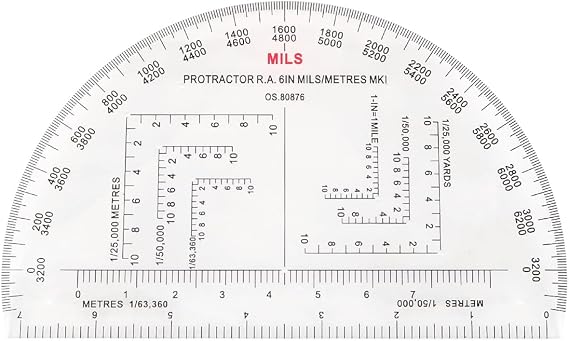 Map Protractor Protractor Protractor Coordinate Scale For Topographical Map Reading And Land Navigation Map Reading Rulerfor Land Navigation