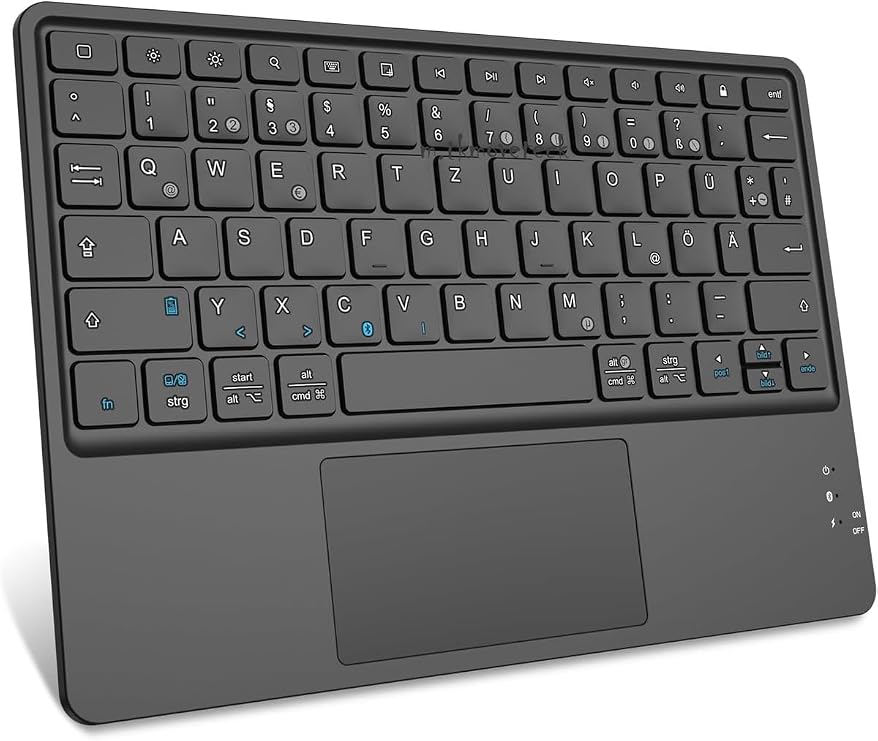 m.tk moveteck Kablosuz Bluetooth Touchpad Klavye, Tablet Telefon iPad ile Uyumlu, Siyah