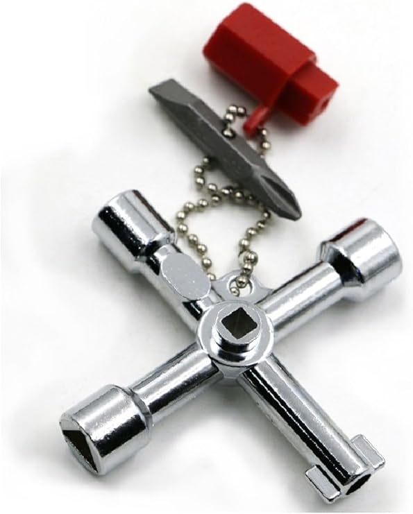 Depolife Panel Key Elevator Door Key Cross Metal Panel Lock Key Control Cabinet Screwdriver