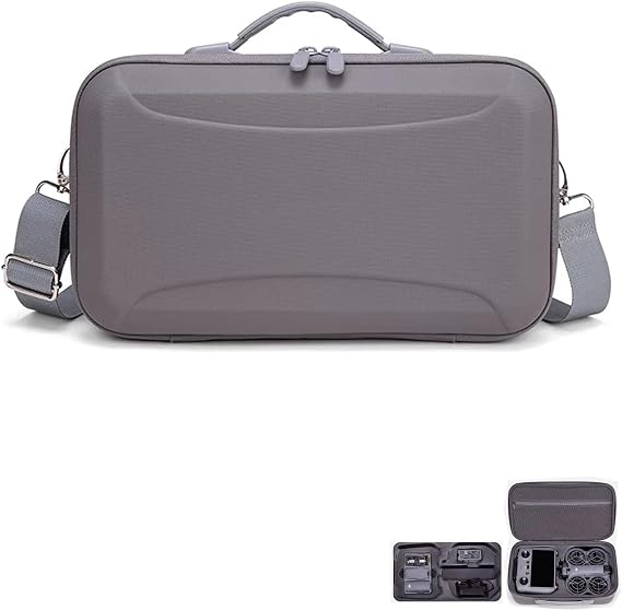 Carrying Case Compatible with DJI Neo 2 Fly More Combo and RC 2 Remote Controller, Portable Travel Protective Shoulder Bag for Neo 2 Drone Accessories (Gray)