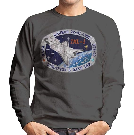 All+Every NASA STS 42 Discovery Mission Badge Distressed Men's Sweatshirt