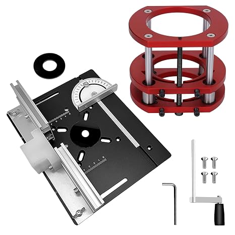 Milling Table for Router Table, Router Table, Milling Table Insert Plates, Maximum Lift 51 mm, Table Cutter for Grooving, Tenon Cutting, Edging and Chamfering