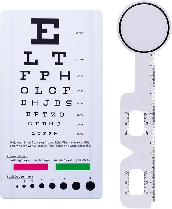 Snellen Eye Chart, Eye Chart, Snellen Eye Chart Wall Chart, Eye Chart with Eye occluder for Eye Medical Exams, Medical Office, School (2 Piece Set), Eye Charts for Eye Exams