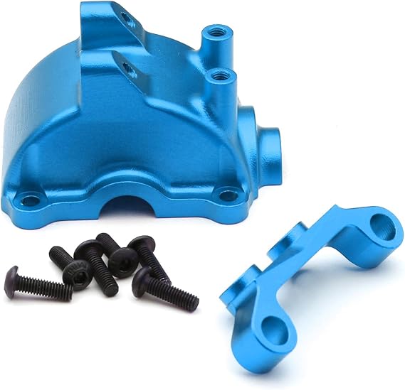 RC Differential Cover for Tamiya TT02 TT-02 1/10 RC Front Rear Differential Cover Aluminum Gearbox Cover Arm Code Holder Upgrade Parts (Blue)