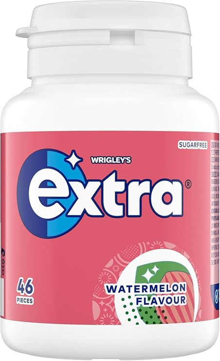 Extra Watermelon Sugar Free Chewing Gum Bottle With Xylitol 46 Pieces