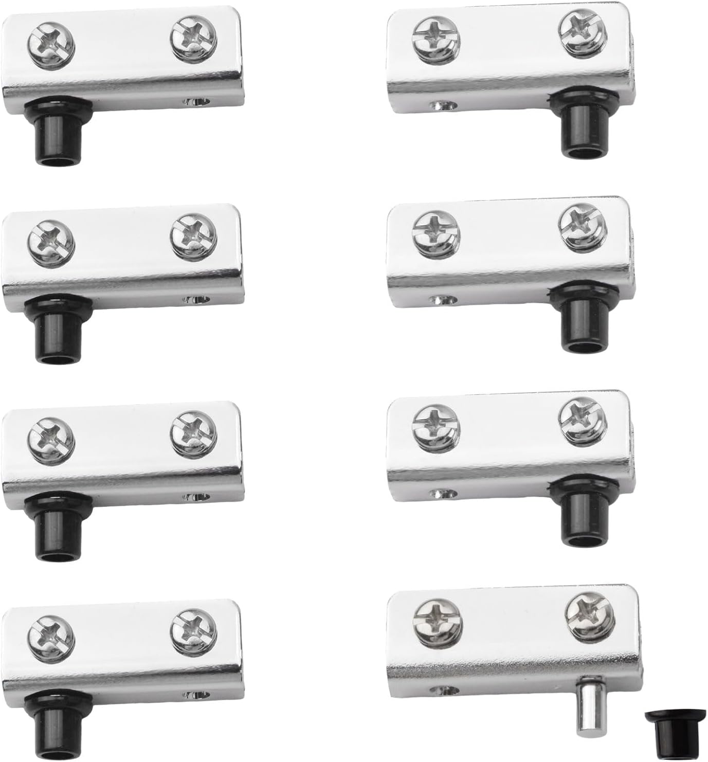 8pcs Frameless Glass Door Swivel Hinges with Adjustable Iron Pin for Glass Door 3-6mm
