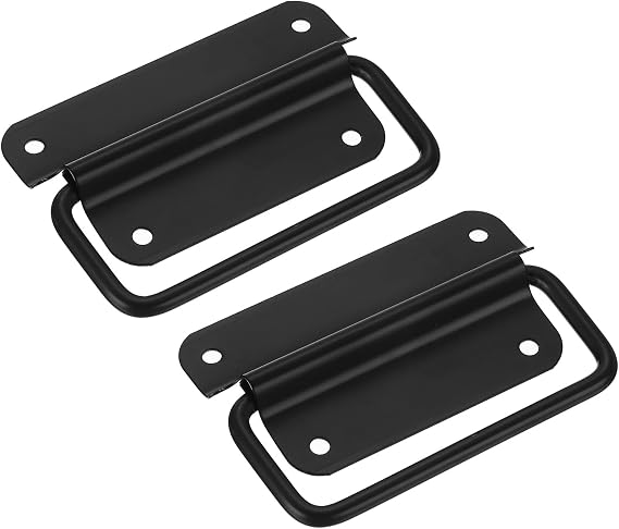sourcing map Chest Handles Stainless Steel Folding Handle Black 2Pcs
