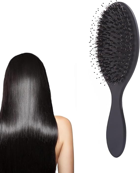 Paddle Hair Extension Brush Soft Boar Bristle Nylon Brush Detangler Hair Brush for Grooming Detangling Straightening Blowdrying and Refreshing Hair