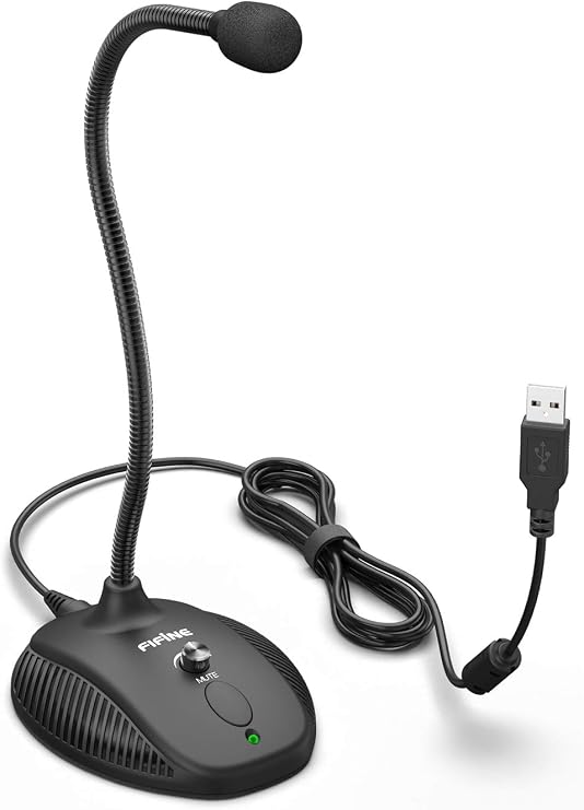 USB Computer Microphone, Fifine Plug &Play Desktop Condenser PC Laptop Mic,Mute Button with LED Indicator, Compatible with Windows/Mac, Ideal for YouTube,Zoom,Recording,Twitch Games(K054)