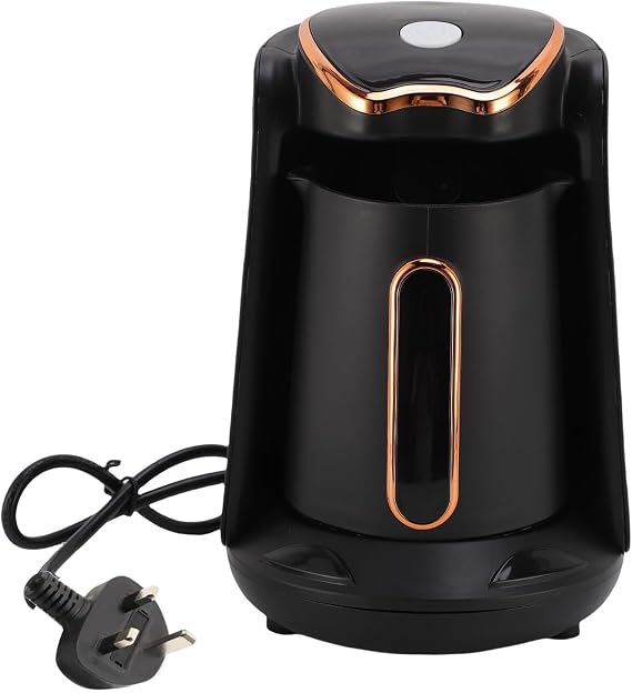 Yanmis 4 Cups Coffee Maker, 600W 0.3L Portable Turkish Coffee Machine Anti Overflow, Anti Dry Burning (UK Plug)