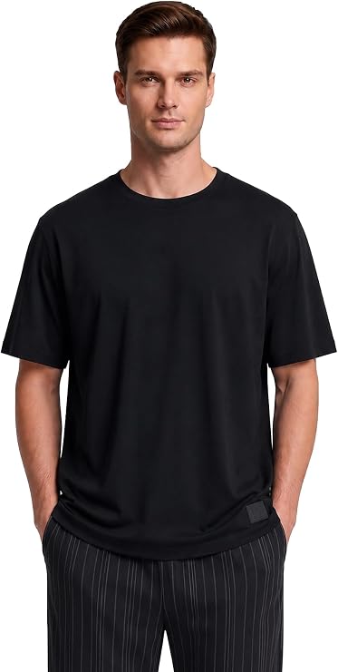 MISIRLI ORGANIC%100 Pamuk Erkek Tişört, Bisiklet Yaka Rahat Kesim Oversize T-shirt