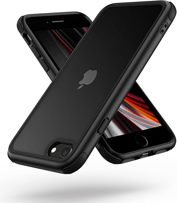 MobNano Compatible with iPhone SE 2020/2022 5G and iPhone 7/8, Ultra Thin Hybrid Case, Soft TPU Shockproof Bumper Anti Scratch Cover for iPhone 7/8/SE2020/SE2022 - Black