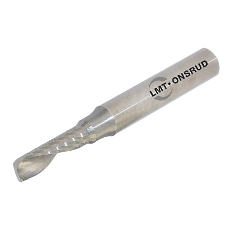 63-618 Solid Carbide Upcut Spiral O Flute Cutting Tool, Inch, Uncoated (Bright) Finish, 22 Degree Helix, 1 Flute, 2.0000" Overall Length, 0.1875" Cutting Diameter, 0.2500" Shank Diameter
