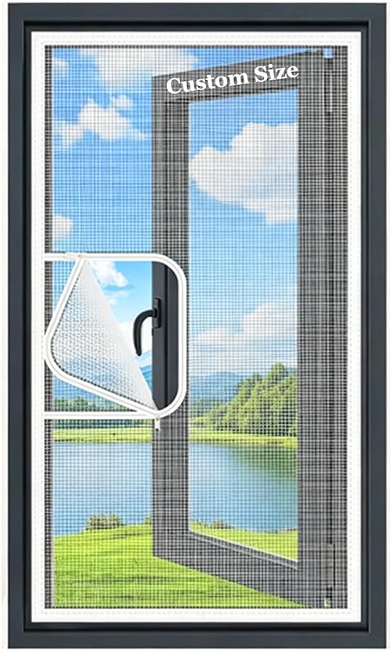 Self-Adhesive Window Insect Screen,Fly Screens for Windows, Custom Size