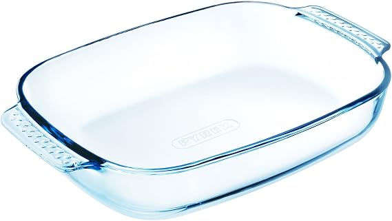 Pyrex Borosilicate Glass Rectangular Roaster with Easy Grip Handles, 39x25cm