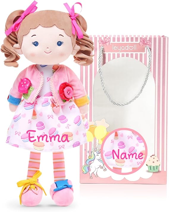 LeyaDoll Personalized Montessori Baby Doll, Learn Toy 2 Year Old Girl Gift