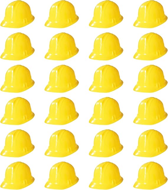 NOVELTY PLACE Construction Party Hats - Dress Up Soft Hats for Kids and Adults (Pack of 24)