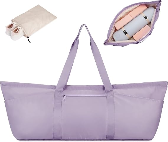 sportsnew Large Yoga Mat Bag for Women Gym Bag with Shoes Bag, Purple