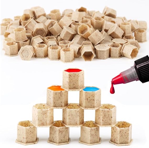 200pcs Biodegradable Tattoo Ink Cups,Disposable Eco-Friendly Tattoo Ink Caps With Stable Base,Ink Holder Accessories For Artist And Beginner (10MM-S)