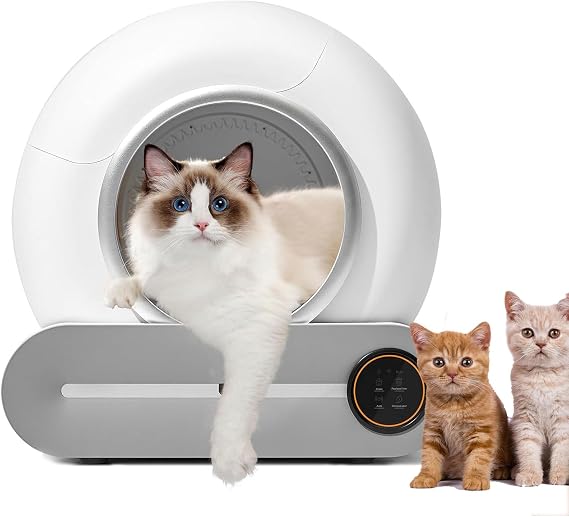 Automatic Cat Litter Box Self Cleaning, Cleaning Litter Box with Mat and Liners, 65L+9L Large Capacity Extra Large Litter Box, APP Control,Suitable