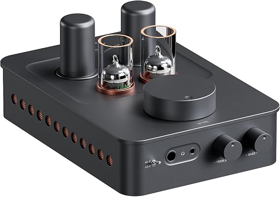 High-Fidelity Tube Amplifier, Class A Preamp with Tone Control, 5654W*2 and 6AC7*2, 3.5mm & 6.35mm Jacks for Home Audio