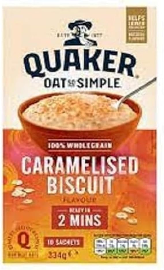 Quaker Oat So Simple Caramelised Biscuit Porridge Sachets, 10 x 33.4g
