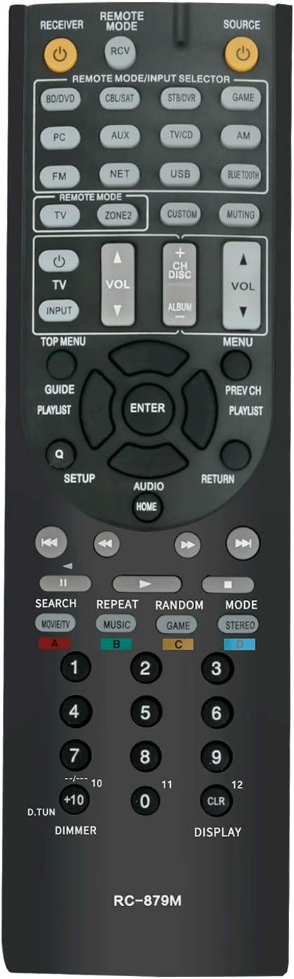 VINABTY RC-879M RC879M Remote Control Replaced for ONKYO AV Receiver