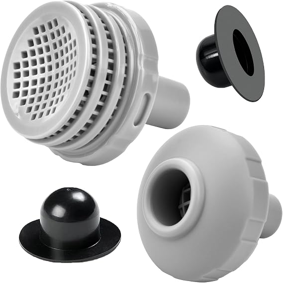 Pipihome Above Ground Swimming Pool Parts Kit with 1.25" Outlet Pool Filter & Inlet Nozzle and Pool Plug Stopper, Replacement Part for Intex/Coleman/Bestway Pool Accessories