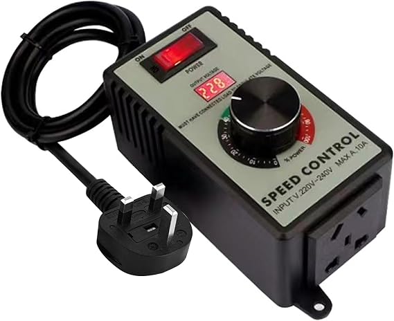 Speed controller, AC 220V-250V & 15A Max 4000W SCR speed controller motor use for angle grinder/blower/hand drill/circular saw voltage regulator, with UK Plug