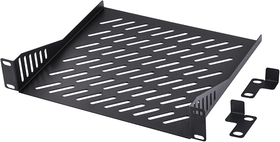 GeeekPi 1U Server Rack Shelf, 10-inch 200mm Depth Universal Rack Mount Shelf, Vented Cantilever Tray for 10 inch Server Equipments and DeskPi RackMate T1/T0 Network Rack
