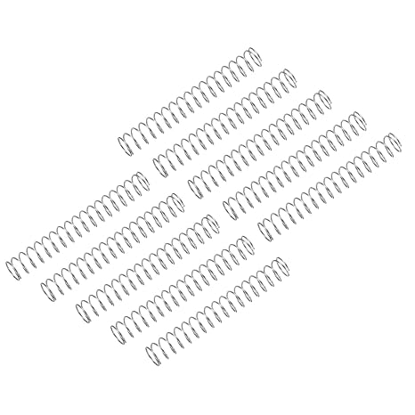 sourcing map 10Pcs Compression Spring, 304 Stainless Steel 7mm OD 0.5mm Wire 50mm Length Mechanical Spring for Shop Home Repair Project, Silver Tone