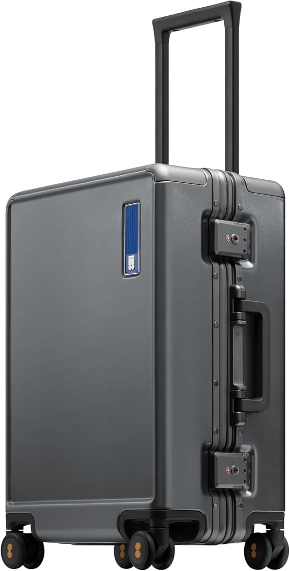 LEVEL8 HeGent Cabin Suitcase Aluminium without Zipper TSA 15x23x22in,38L