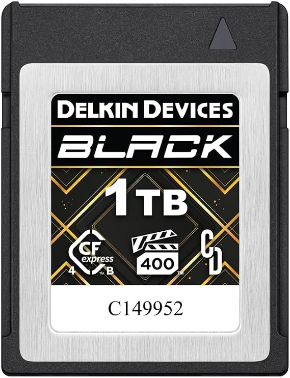 Delkin Devices BLACK 1TB CFexpress™ Type B 4.0 VPG400 Memory Card – High-Speed Performance for Professional Photography & Videography (1, TB)