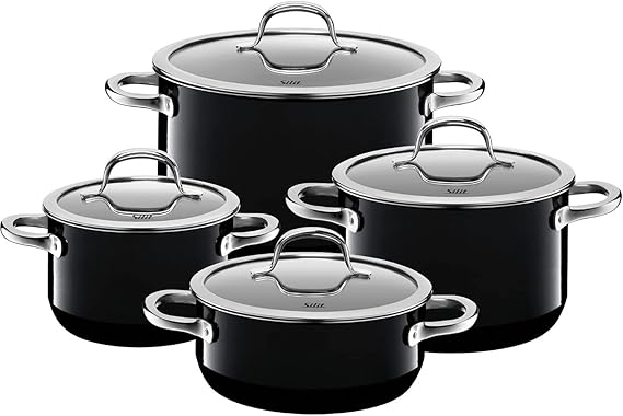 Silit "Passion Cookware Set, Black, 4-Piece