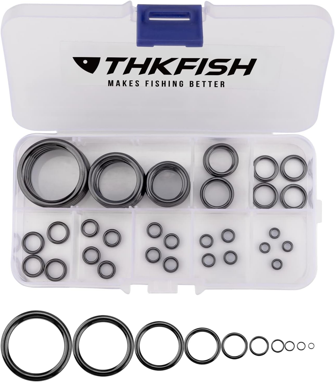 Thkfish 40個ロッドガイド 釣り竿ガイド 釣り竿ガイドリング ステンレス 交換 修理 交換用ロッドガイド