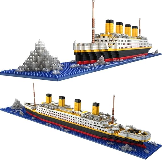 Titanic Model Building Blocks Kit, 1860 PCS Titanic Cruise Ship Building Set, Micro Mini Bricks Titanic Boat Toy Gift for Adults, Not Compatible with Creator Expert 10294