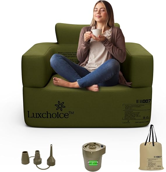 Luxchoice Inflatable Sofa Chair Camping Sofa with USB Pump 150 kg Max