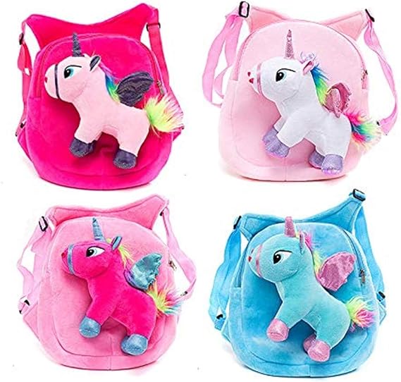 Unicorn Backpack for Children, Plush Unicorn School Bag, Random Style, 1 Piece, Assorted, 24*30 CM, Daypack