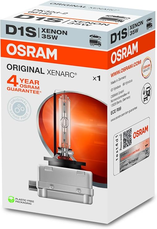 OSRAM XENARC ORIGINAL D1S HID Xenon discharge bulb, discharge lamp, OEM quality OEM, 66140, folding carton box (1 unit) [Energy Class A]