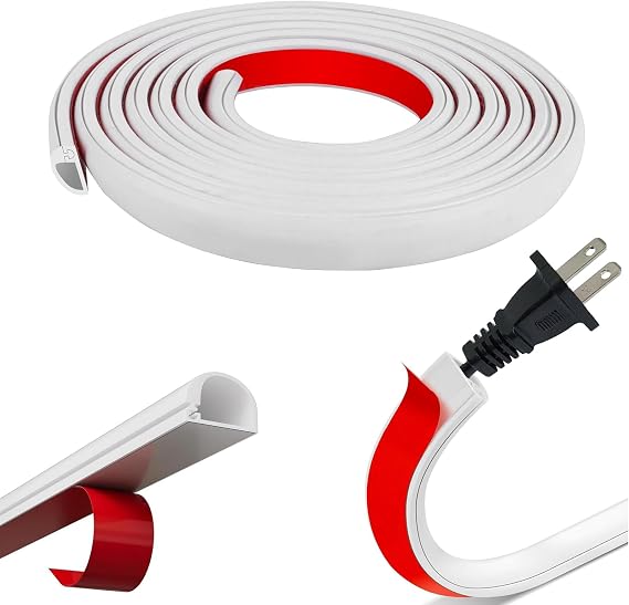 Cable Trunking 2M Flexible White Self-Adhesive 14x10mm for Cord Management