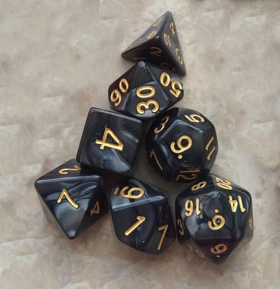 Polyhedral Dice,7PCS Layered Polyhedral D&D Dice,for Dungeons and Dragons RPG MTG Table Games(Black)