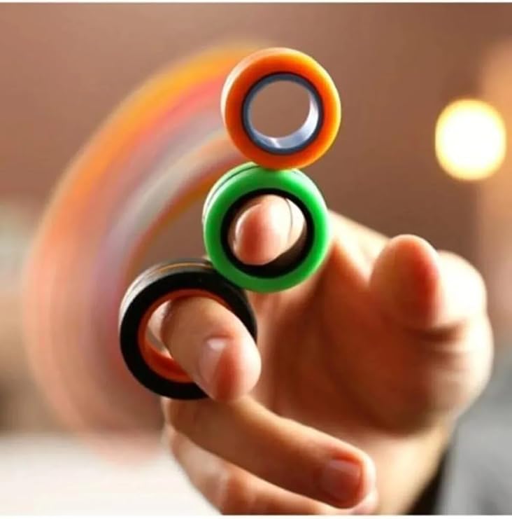 3 Adet İthal Model Manyetik Stres Yüzüğü El Hareket Oyuncağı İlginç Ürün Fidget Oyun Halkası