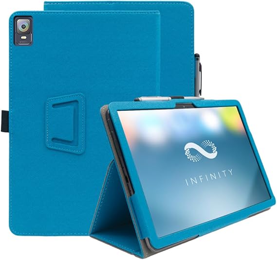 XPPen Magic Drawing 12.2インチタブレットケース、フルカバーウルトラスリムPUレザーケース、折りたたみスタンド、ハンドストラップ、マグネット付きブルー